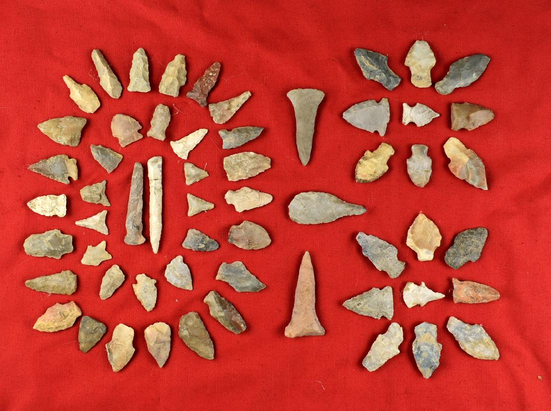 Artifact Collage on Cloth: Glued on cloth, ready for framing. Rolls up for shipping. Ex Ken Broughton Estate.