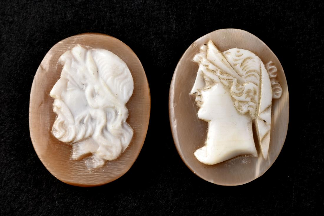Pair of Victorian Era Carved Shell Cameos (1 of 4)