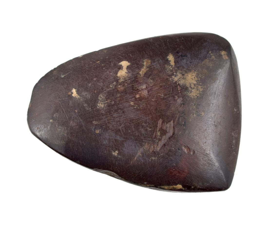 Extra Fine 2 5/16" Hematite Adze: High grade highly polished hematite. Found in Bath Co., Kentucky. Ex- Richard White Collection.