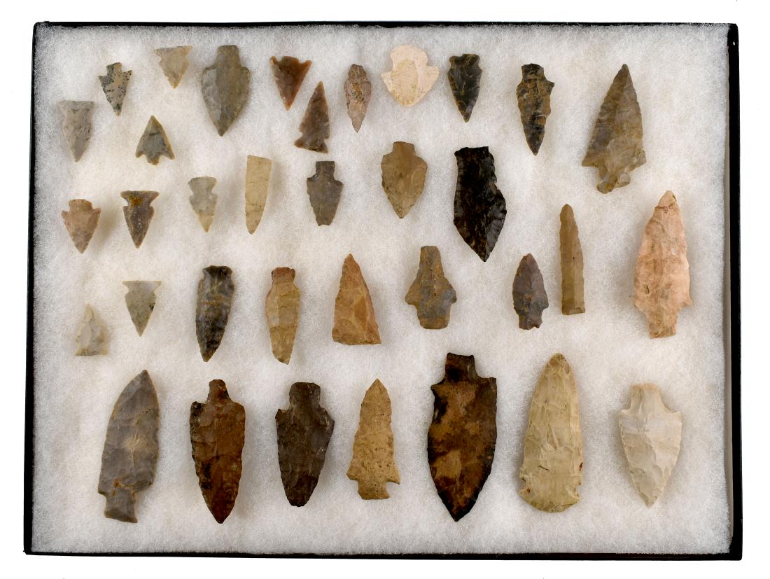 Lot of Tennessee Arrowheads: All from Central Tennessee. Harpeth River Drainage