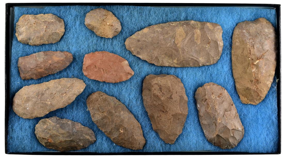 14x8 Display of TN Artifacts: Large grouping of preform blades.