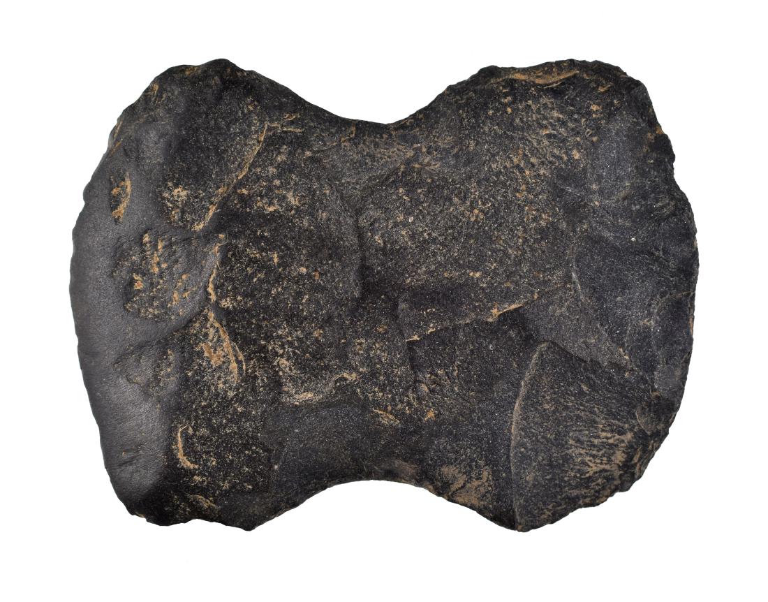 3-3/4" Flint Axe: Missouri type example in black flint.