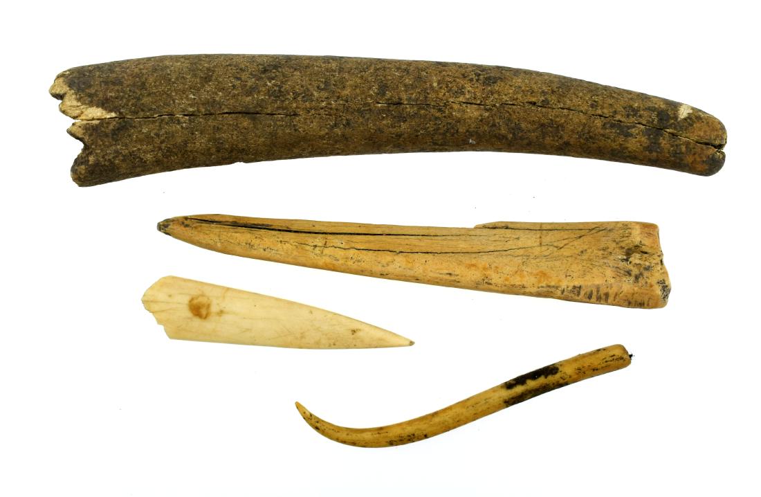 Assorted Bone Tools: Flaker, Awl, Pin, bone/antler tools from the Dr. Paul Park Collection. Nice!