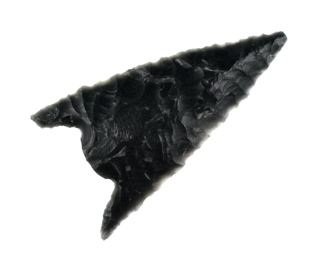 2" Gunther: Obsidian/Dacite example from Lake Co., Oregon. Ex Reg Seely Collection.