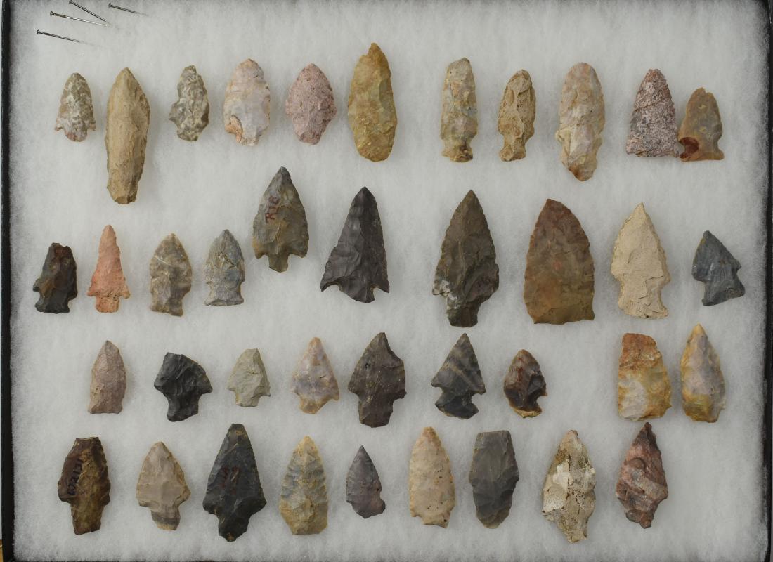 Lot of Central Kentucky Artifacts: All found by Sandra Barnett in Woodford, Fayette, Scott, and Harrison Counties. Variety of types and materials.