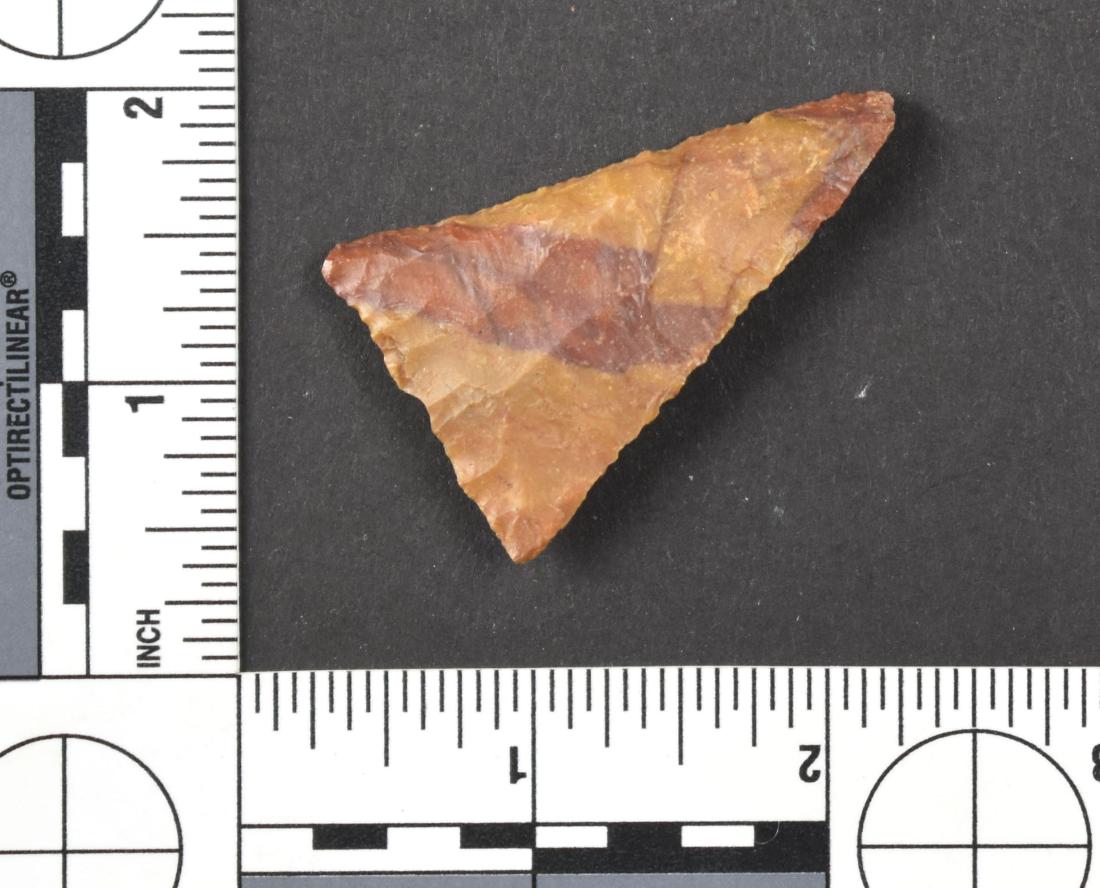 2" Early Triangular: Nice colorful example from Central Texas. Ex Mynning Collection.