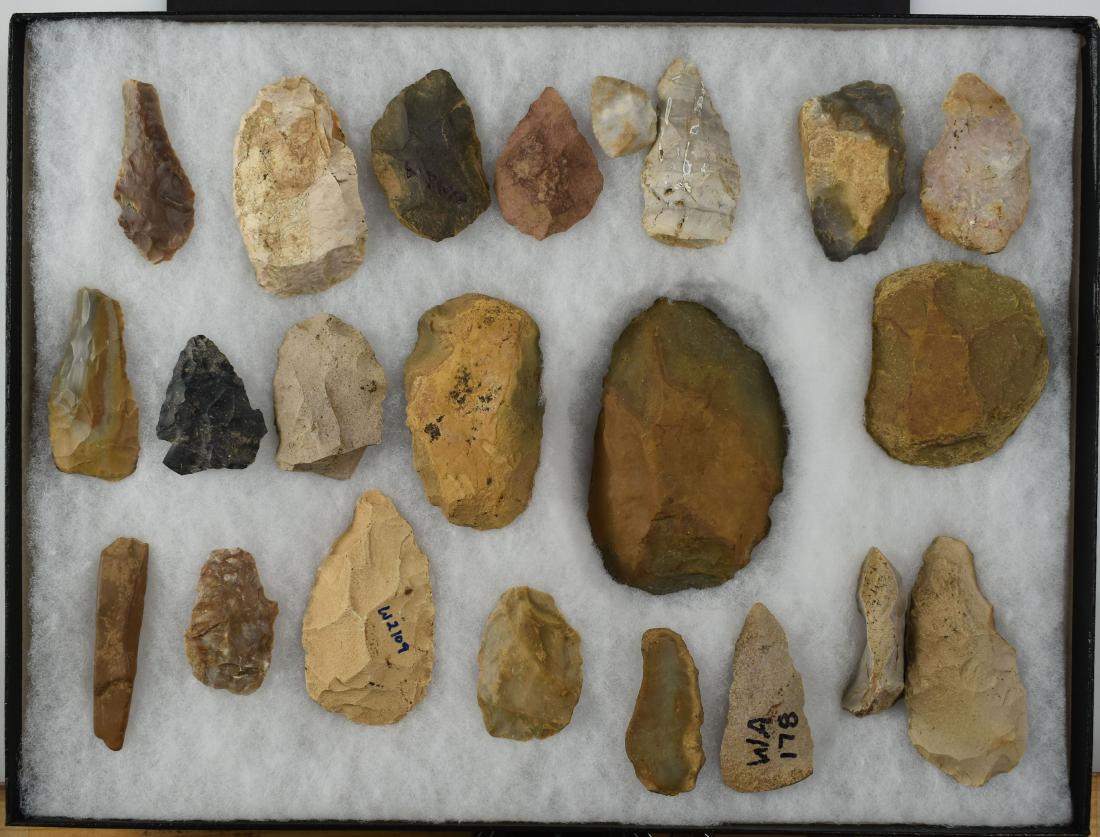 Lot of Central Kentucky Artifacts: All found by Sandra Barnett in Woodford, Fayette, Scott, and Harrison Counties. Variety of types and materials.