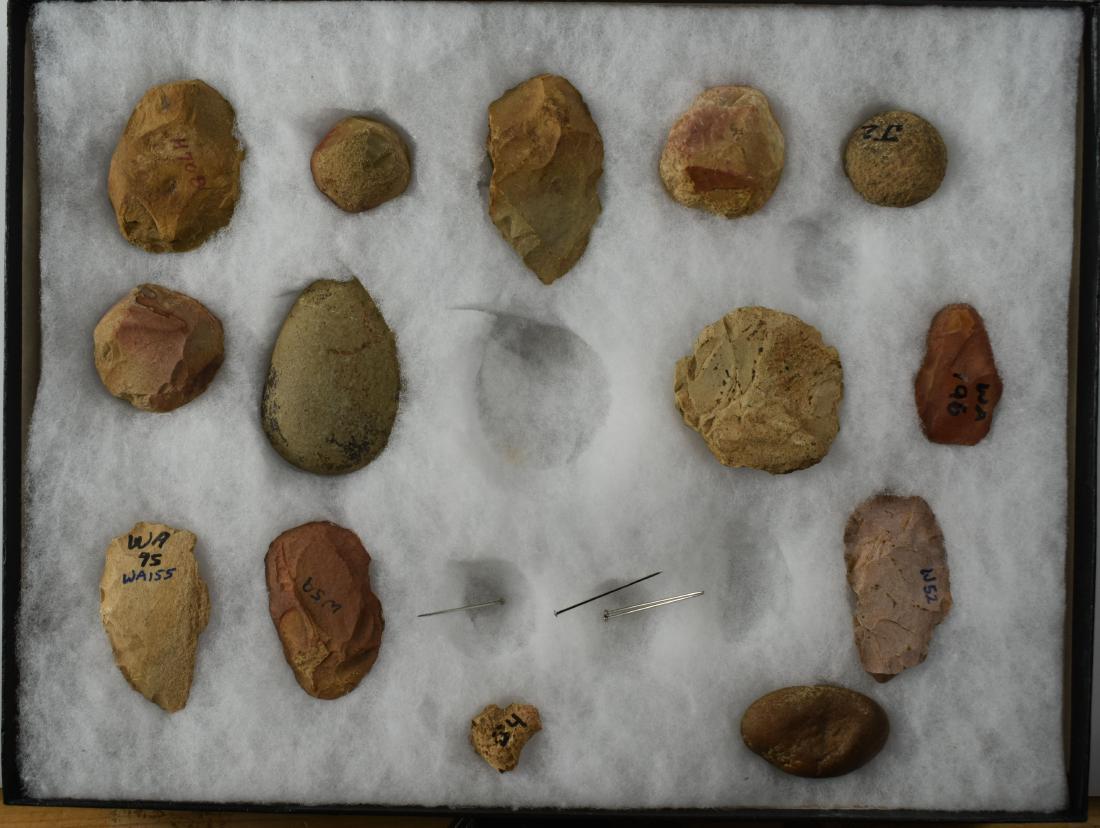 Lot of Central Kentucky Artifacts: All found by Sandra Barnett in Woodford, Fayette, Scott, and Harrison Counties. Variety of types and materials.