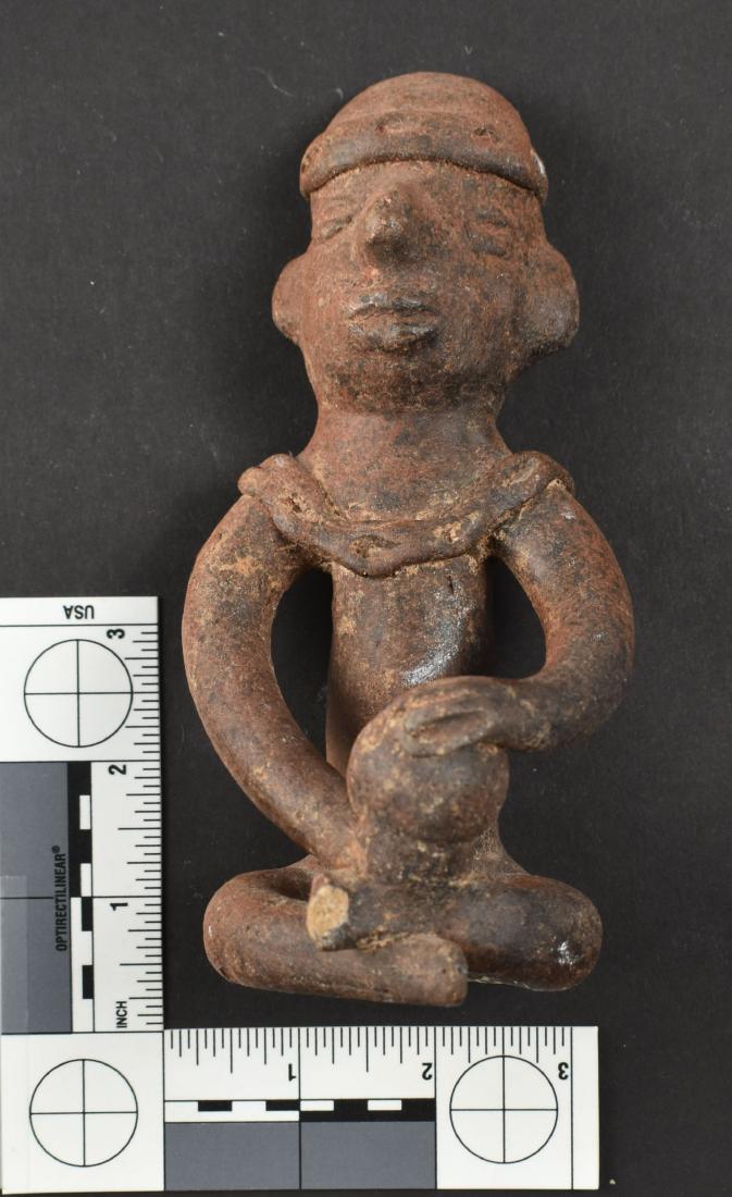 6-1/2" Colima Pottery Figurine - Bennett COA: Nice example from West Mexico with a Bennett COA. Ex Miller Collection.