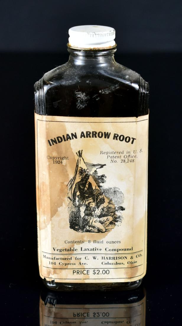 Indian Arrowroot Bottle SEALED: Neat bottle with 1924 Copyright. Original label.