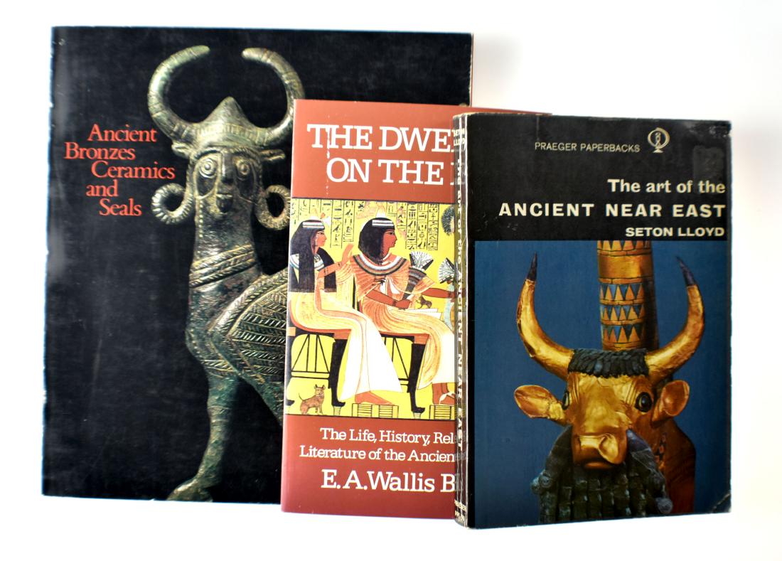Three Middle Eastern Artifact Books: The Art of the Ancient Near East - Seton Lloyd, The Dwellers on the Nile - E.A. Wallis Budge, Ancient Bronzes, Ceramics and Seals - The Naslie M. Heeramaneck Collection of Ancient Near Eastern, Centra