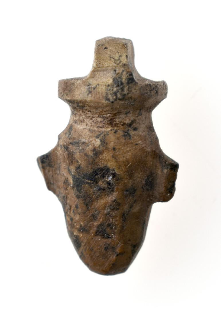 24mm Egyptian Stone Heart Amulet: Ancient Egyptian. Cut from a hardstone material, this Heart amulet is from the Late Period, 664-30BC. Ex- Malter.