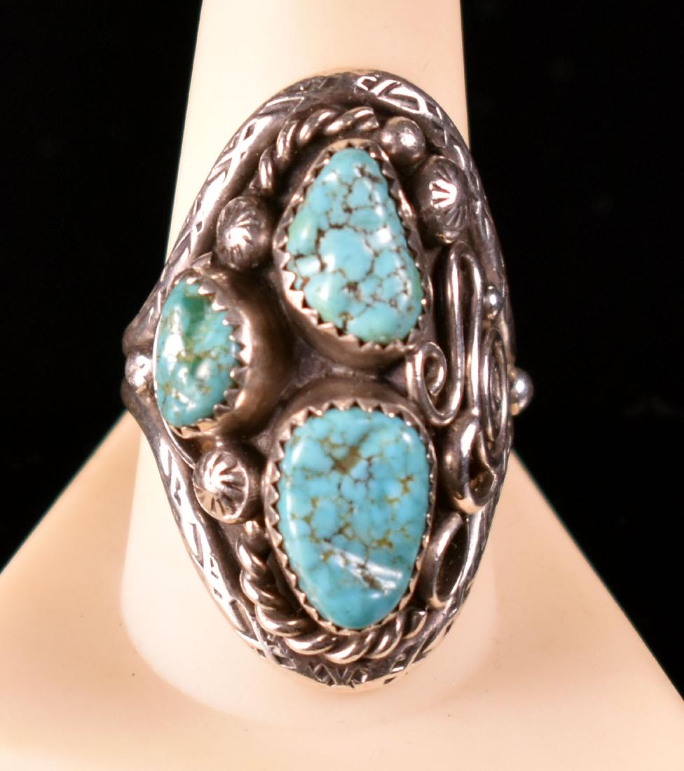 Murray Jackson Navajo Silver Ring Sz 10.: Nice Vintage silver ring made by Murray Jackson noted Navajo artist. Hallmarked 'MJ' Silver content not marked.