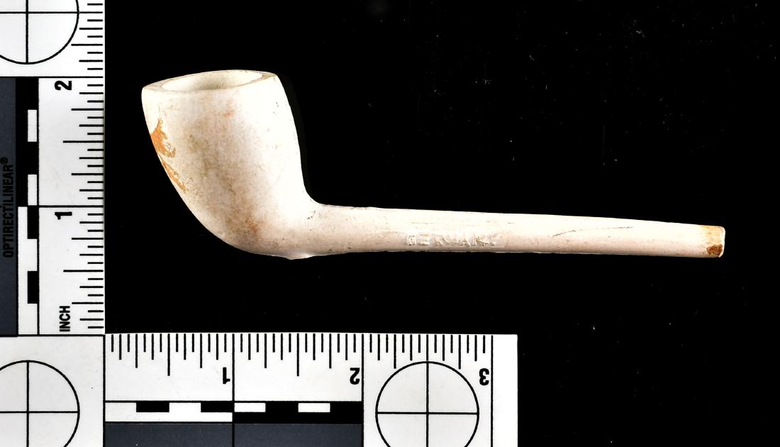 4-1/2" Kaolin Trade Pipe: Marked from Germany on the stem. Plain with no decoration.