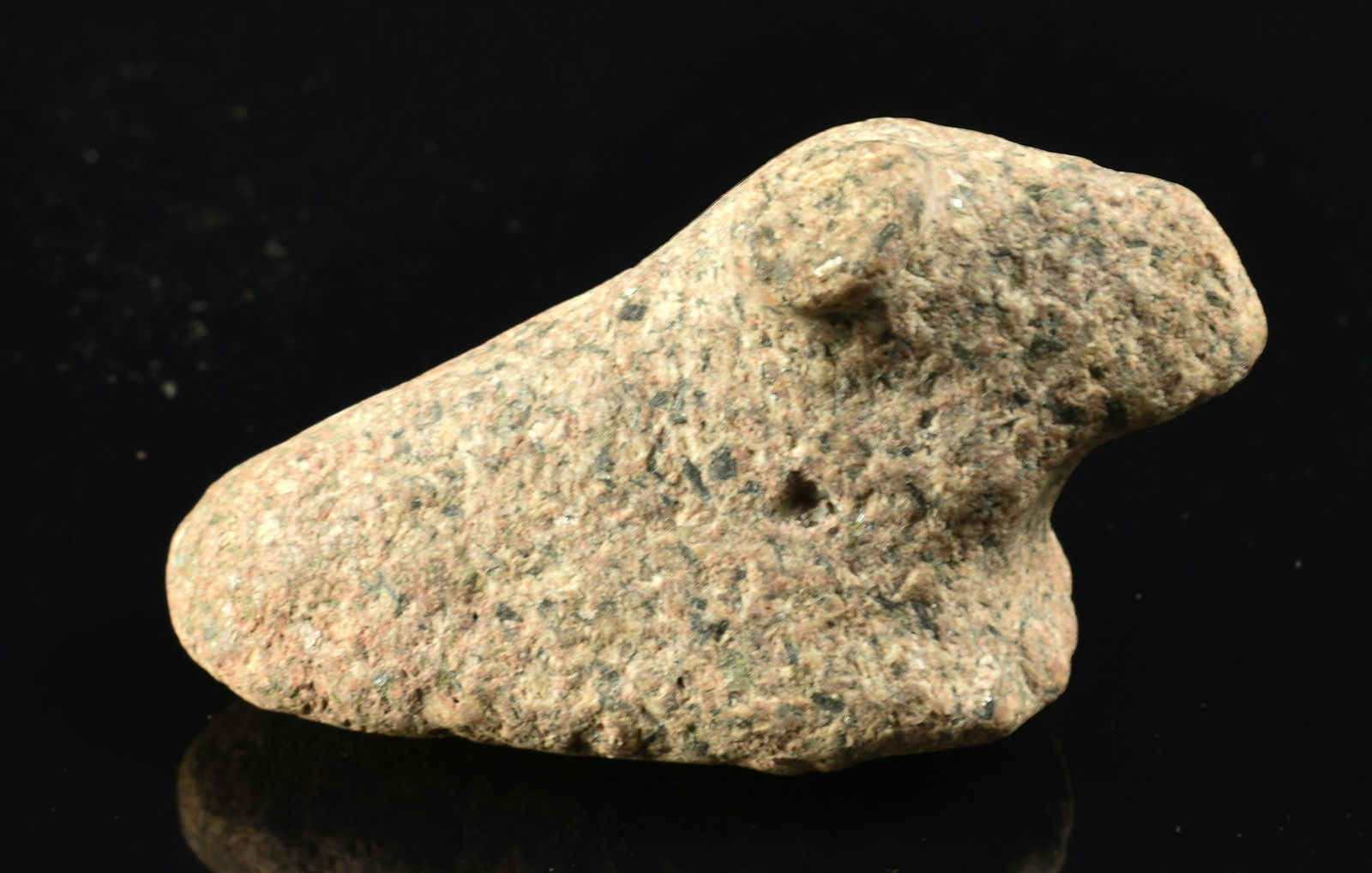 3-7/8" Bust Birdstone Preform: Unfinished example reported from Ohio.. Missing one eye.