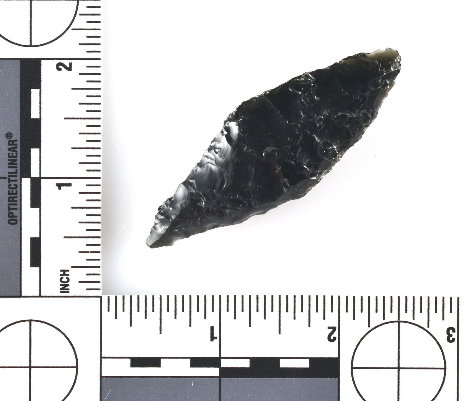 2-11/16" Bipointed Knife: Nice example of prehistoric reuse. Made from an earlier piece.