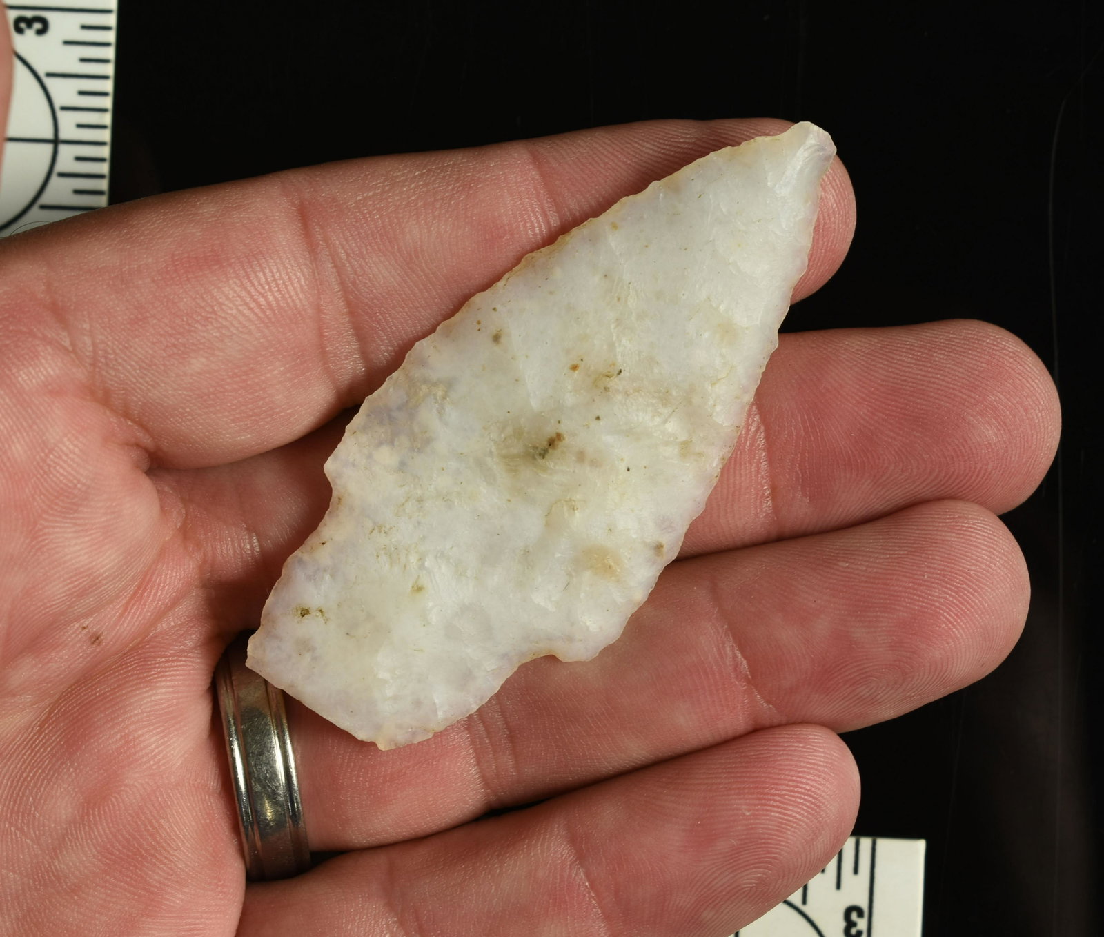 2-3/4" Parman: White translucent agate. Nice! Lassen Co., California. Ex Robert Beckett Collection.