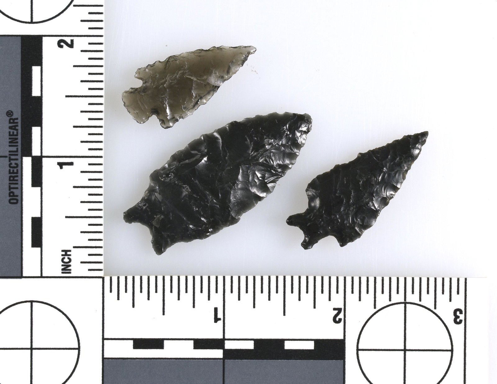 3 Excellent Washington Obsidian Points: Longest measures 1-3/4".