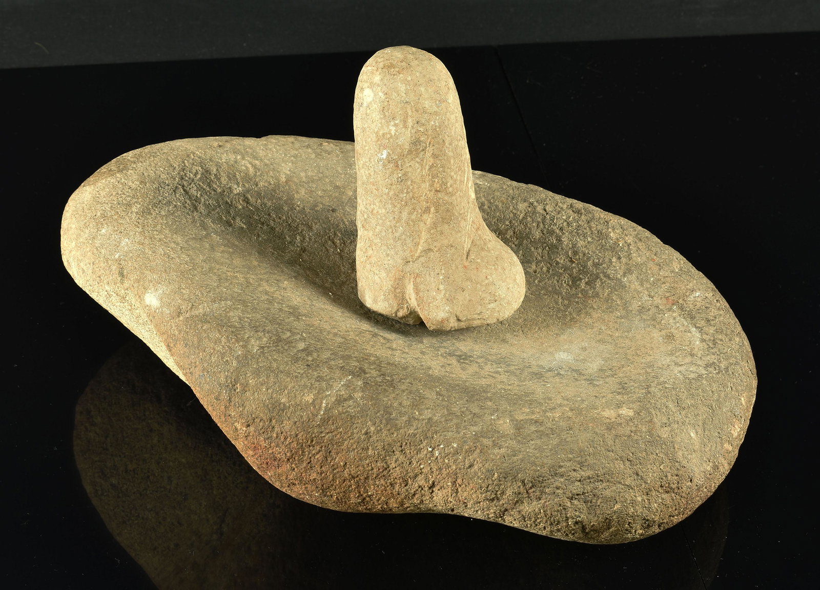 15" Mortar and Pestle: Central Kentucky pair from the Coyle Collection. 3rd party shipping required due to weight. Nice!