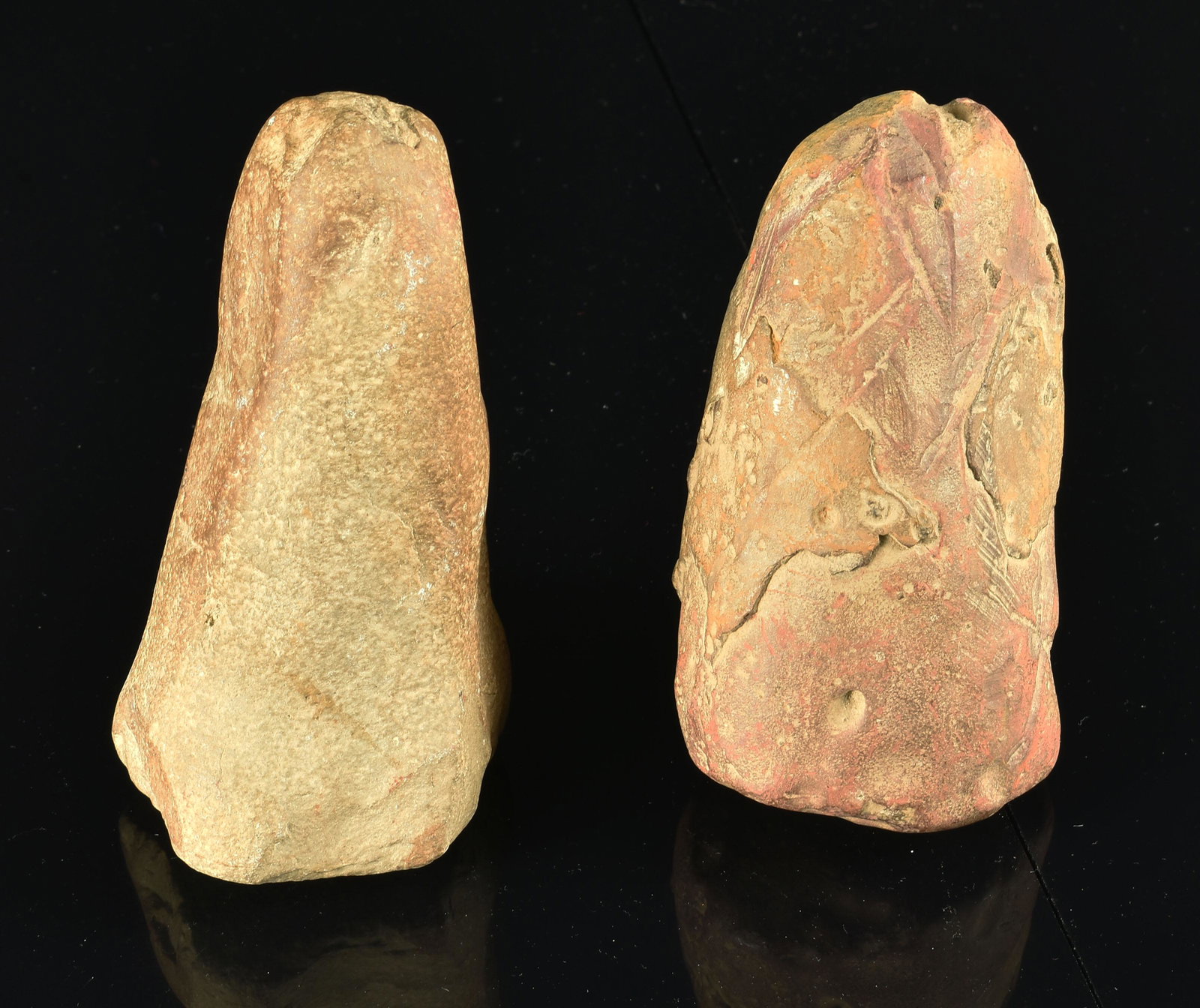 Pair of Kentucky Pestles: One in Hematite, the other in hardstone. Central Kentucky. Ex Coyle Collection.