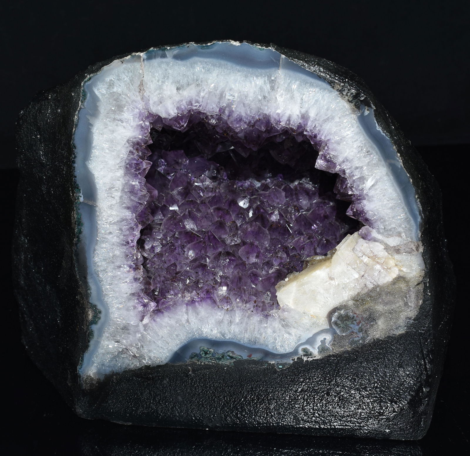 Amazing Cathedral Amethyst Specimen.: 9" x 12" x 8.5" with a 6"x 7" x 5" Cavity. ! Very attractive on a shelf. Special shipping suggested due to weight.