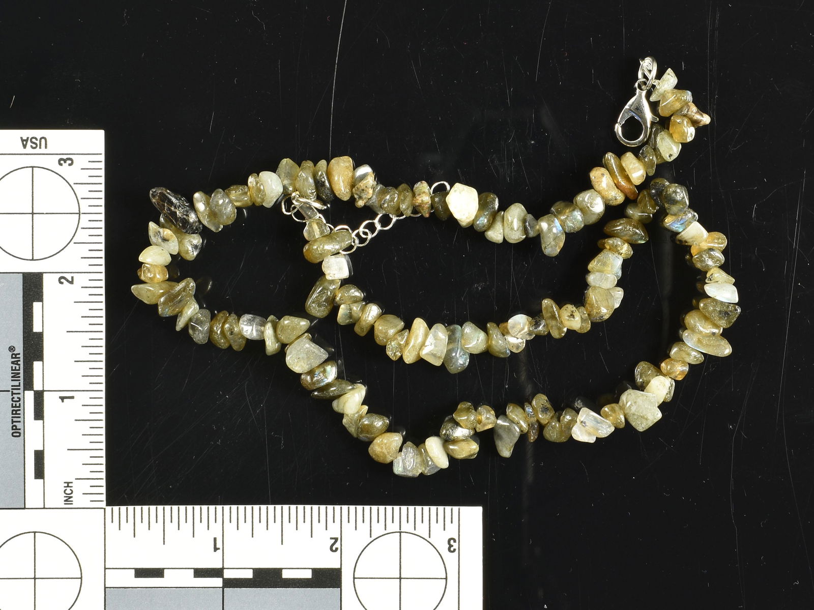 18" Labradorite Necklace: Excellent iridescent fire in this desirable necklace.