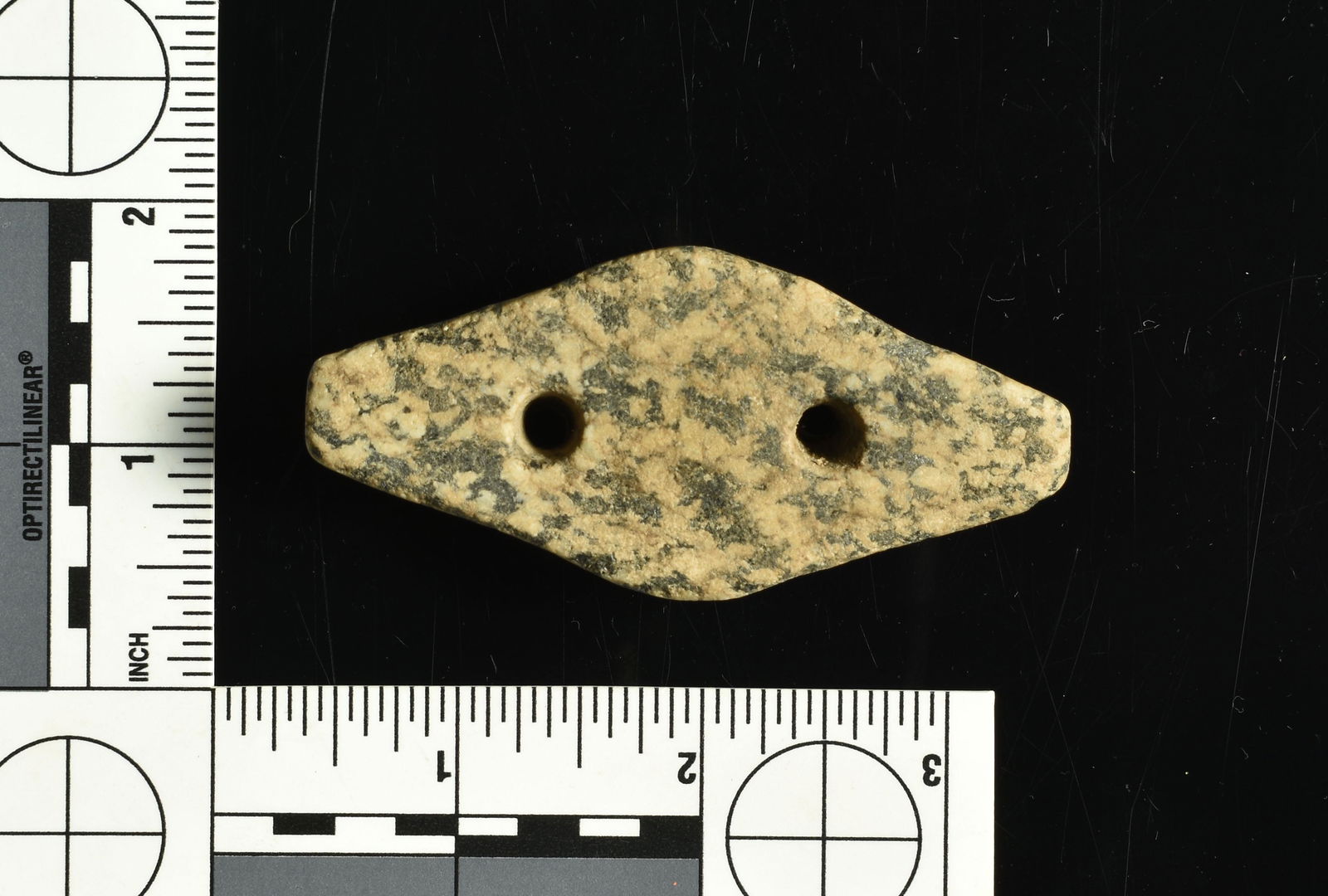 3" Adena Expanded Center Gorget: Granite example from Ohio. Estate collection find.