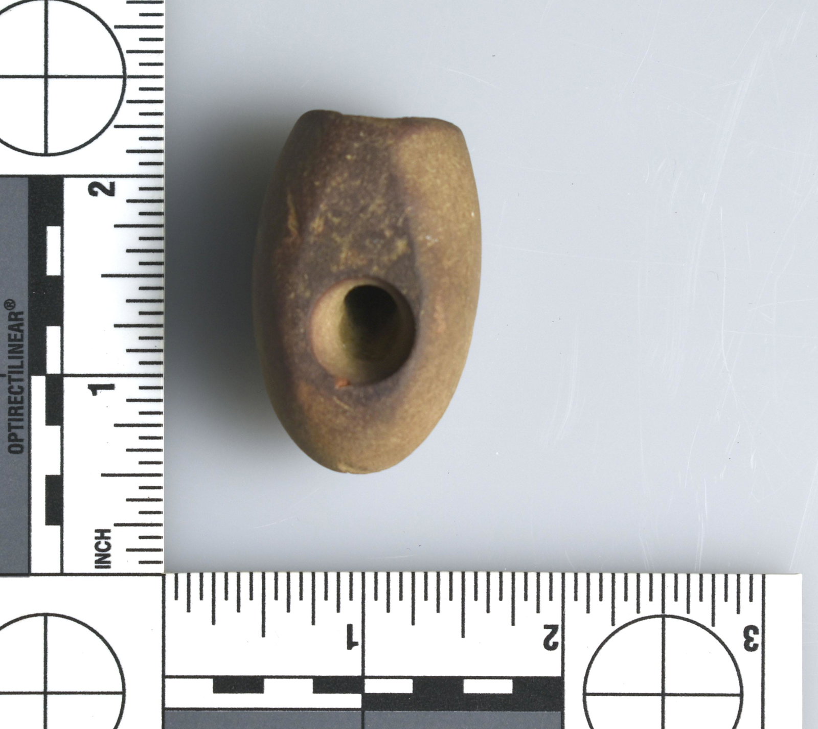 1-3/4" Vasiform Fort Ancient Pipe.: Nice sandstone example from Ohio.