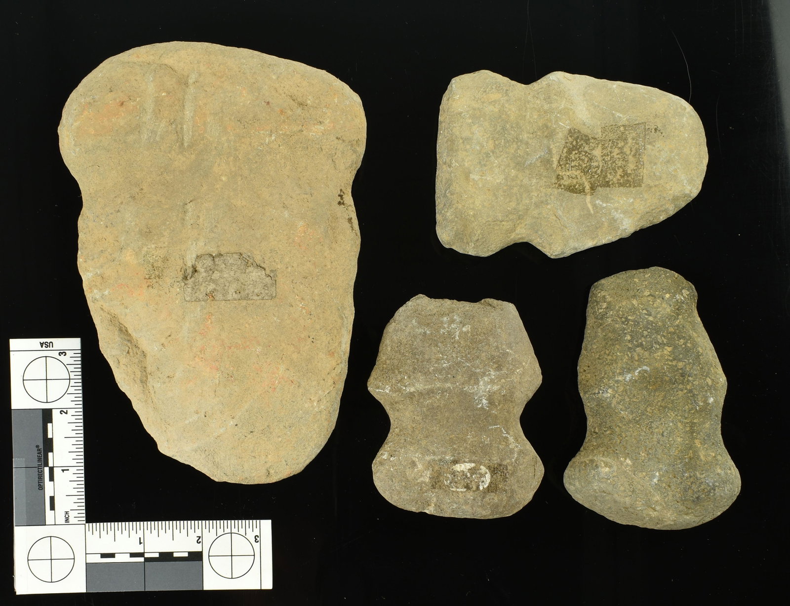 Lot of 4 Grooved Axes: Nice assortment of axes from the Cowan Hood Collection. Tennessee.