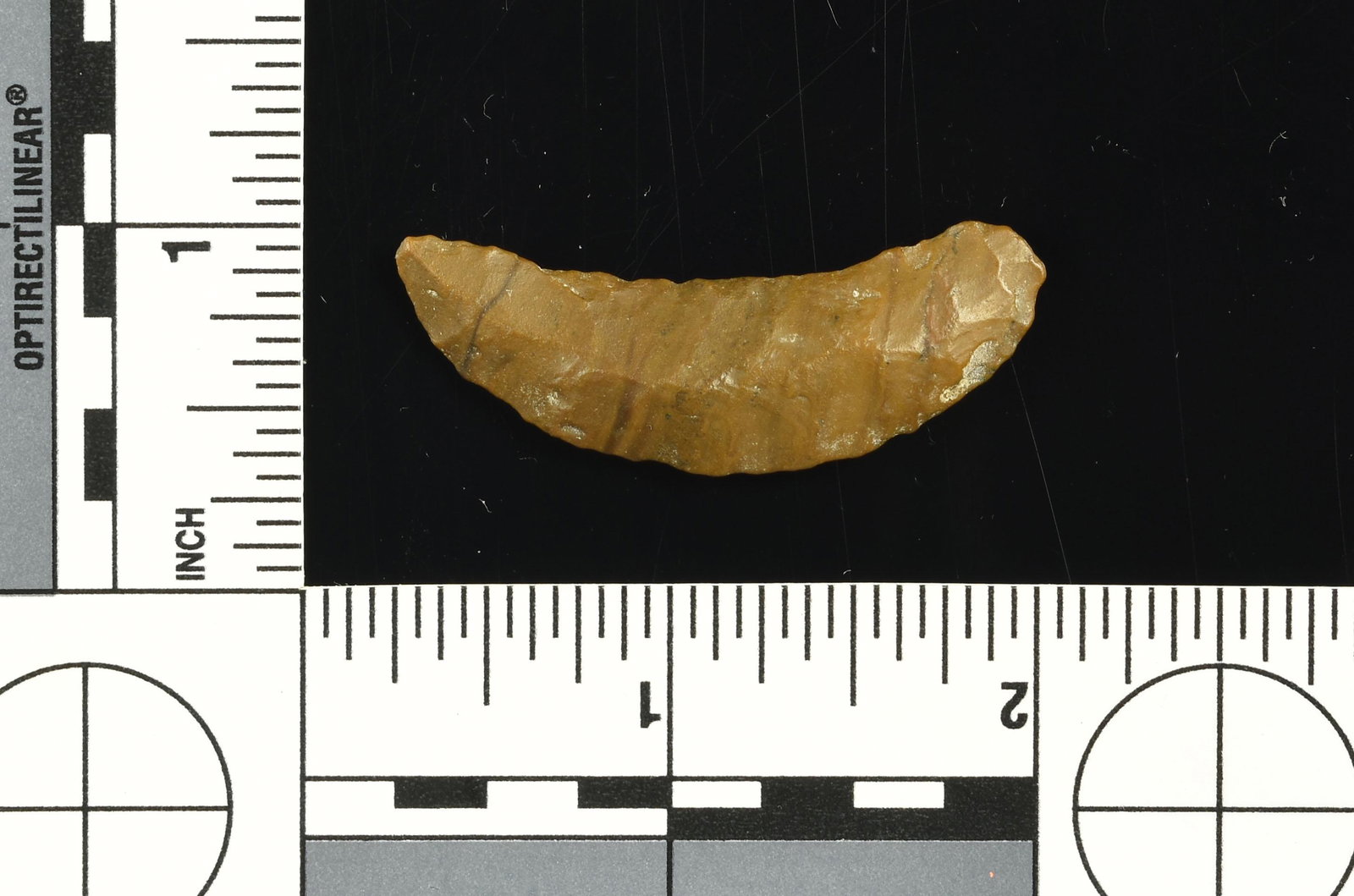 1-3/4" Paleo Crescent: Brown Jasper. Ex Beckett Collection. Lassen Co., California.
