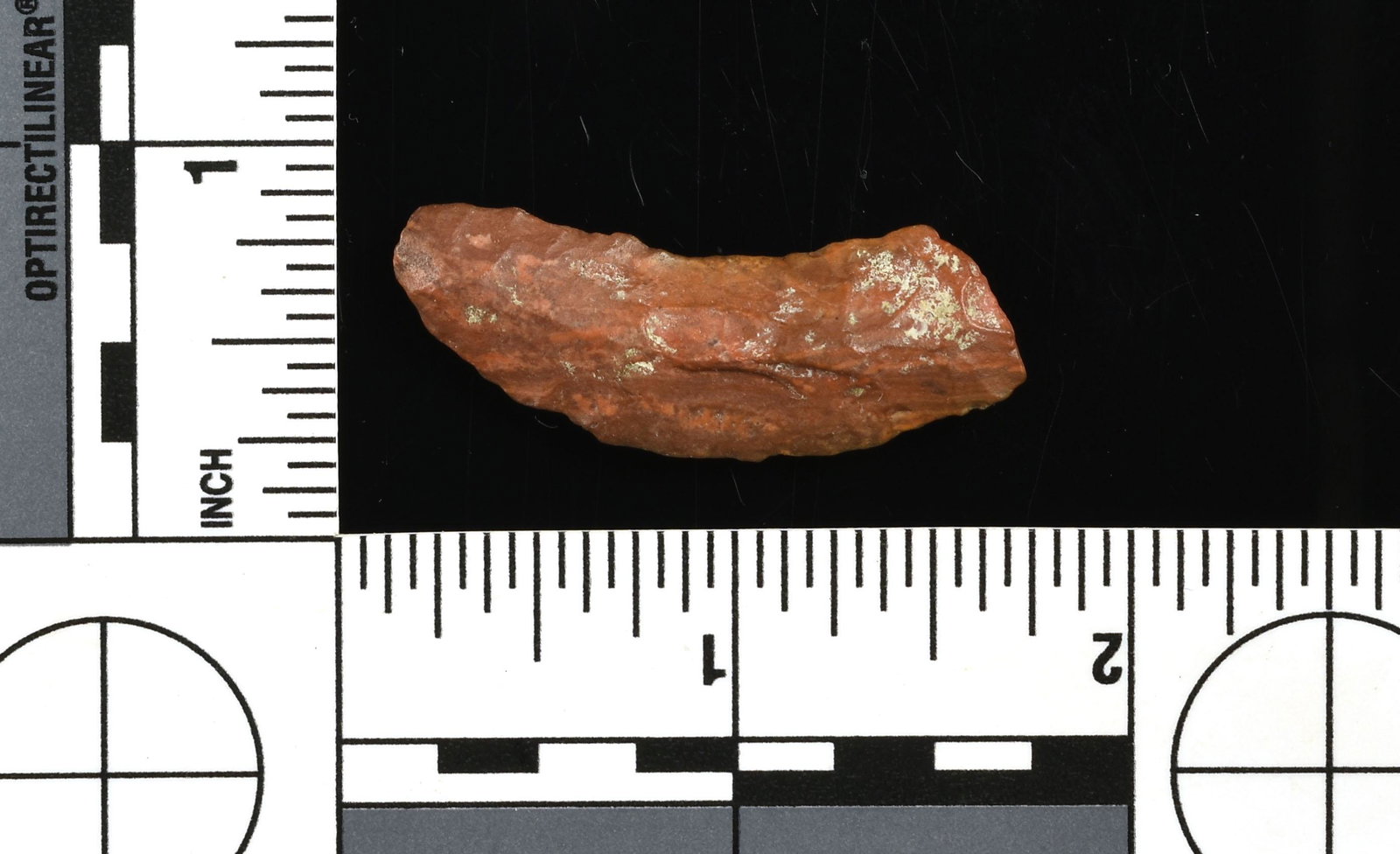 1-5/8" Paleo Crescent: Banded Jasper. Ex Beckett Collection. Lassen Co., California.