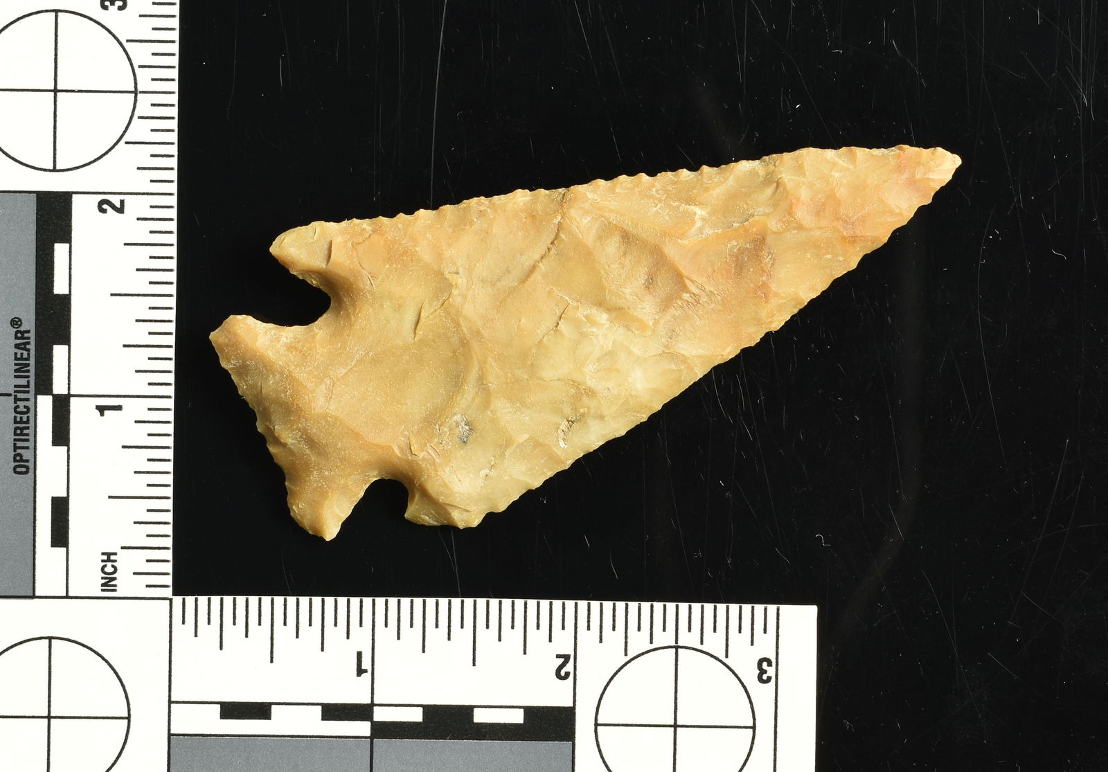 3-11/16" Lost Lake - Jackson COA: Nice example made from Camden Chert from Dover, Tennessee. Ex Swarey Collection. Jackson COA.