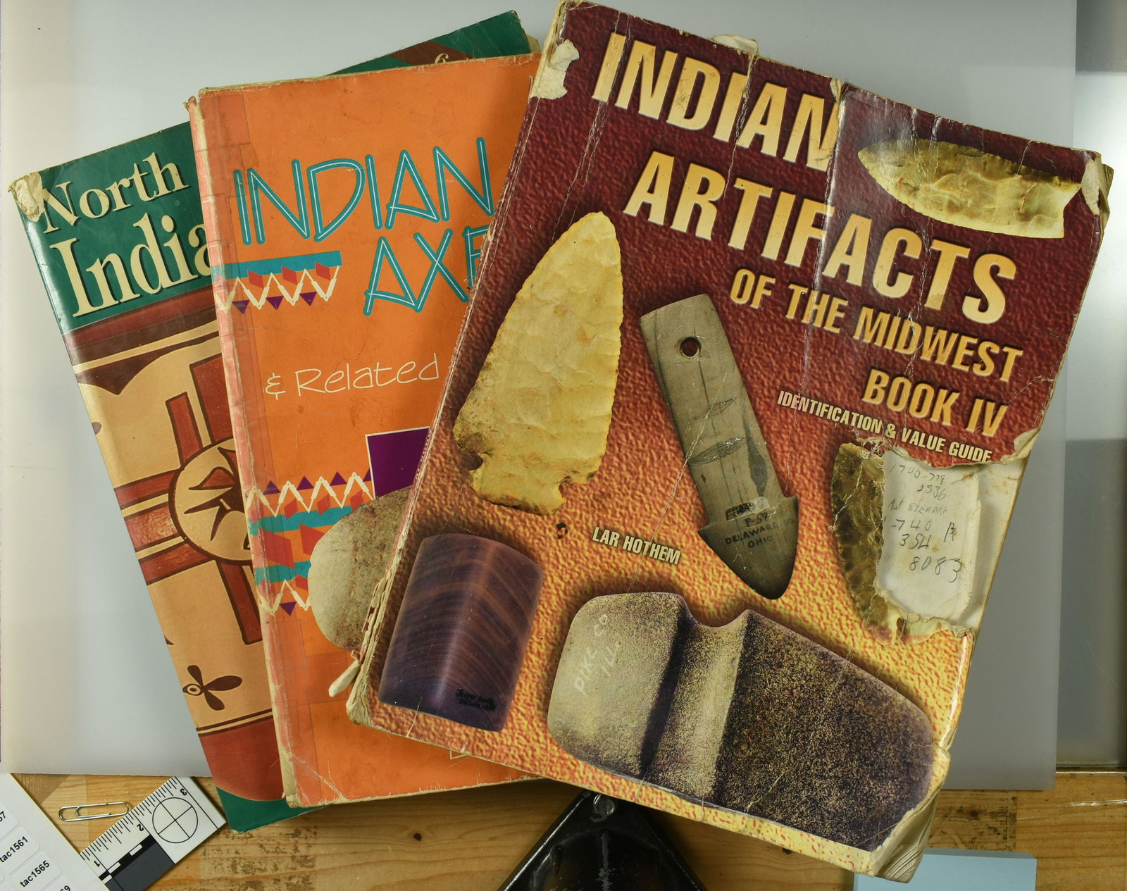 3 Hothem Artifact Books: Indian Artifacts of the Midwest Book IV, Indian Axes , and North American Indian Artifacts 6th Edition.