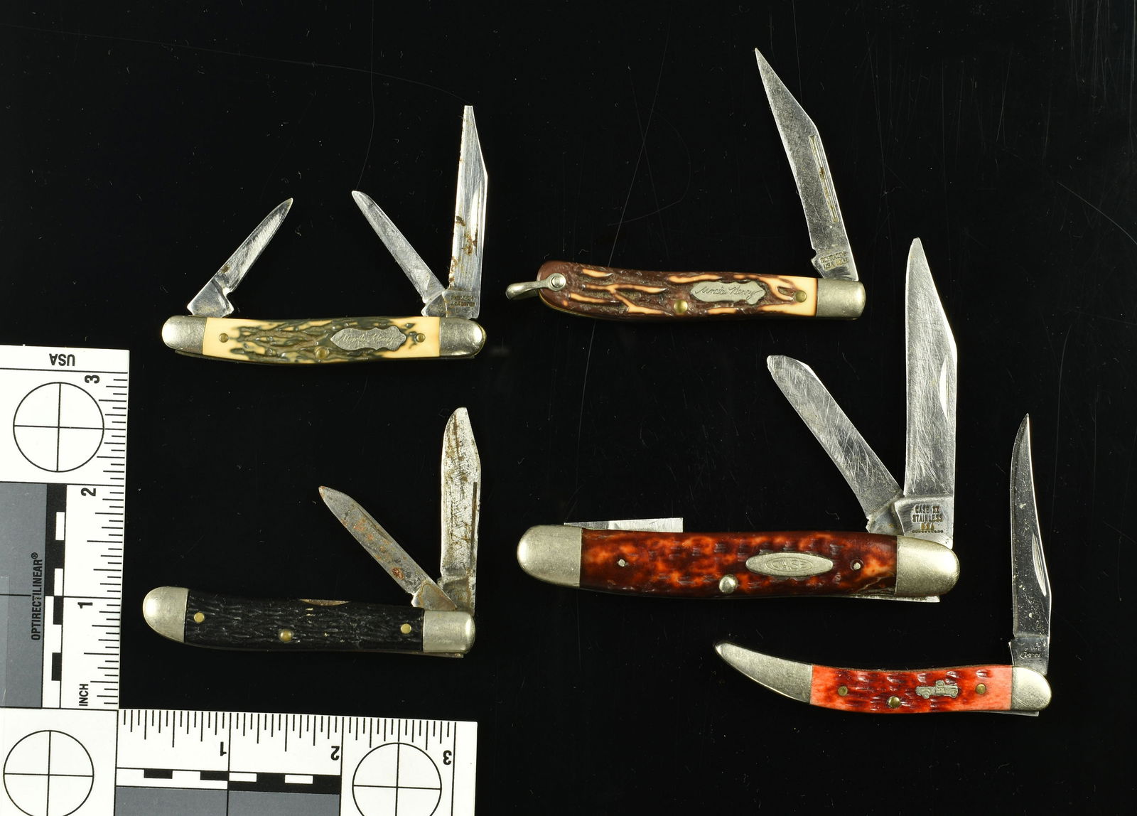 5 Vintage Pocketknives: 2 Uncle Henry, 2 Case XX, Hammer Brand,