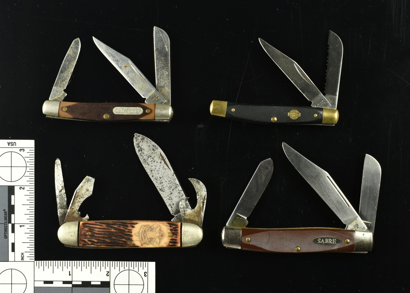 4 Vintage Pocketknives: Sabre, Imperial, Old Timer (Schrade), Copenhagen (Schrade)