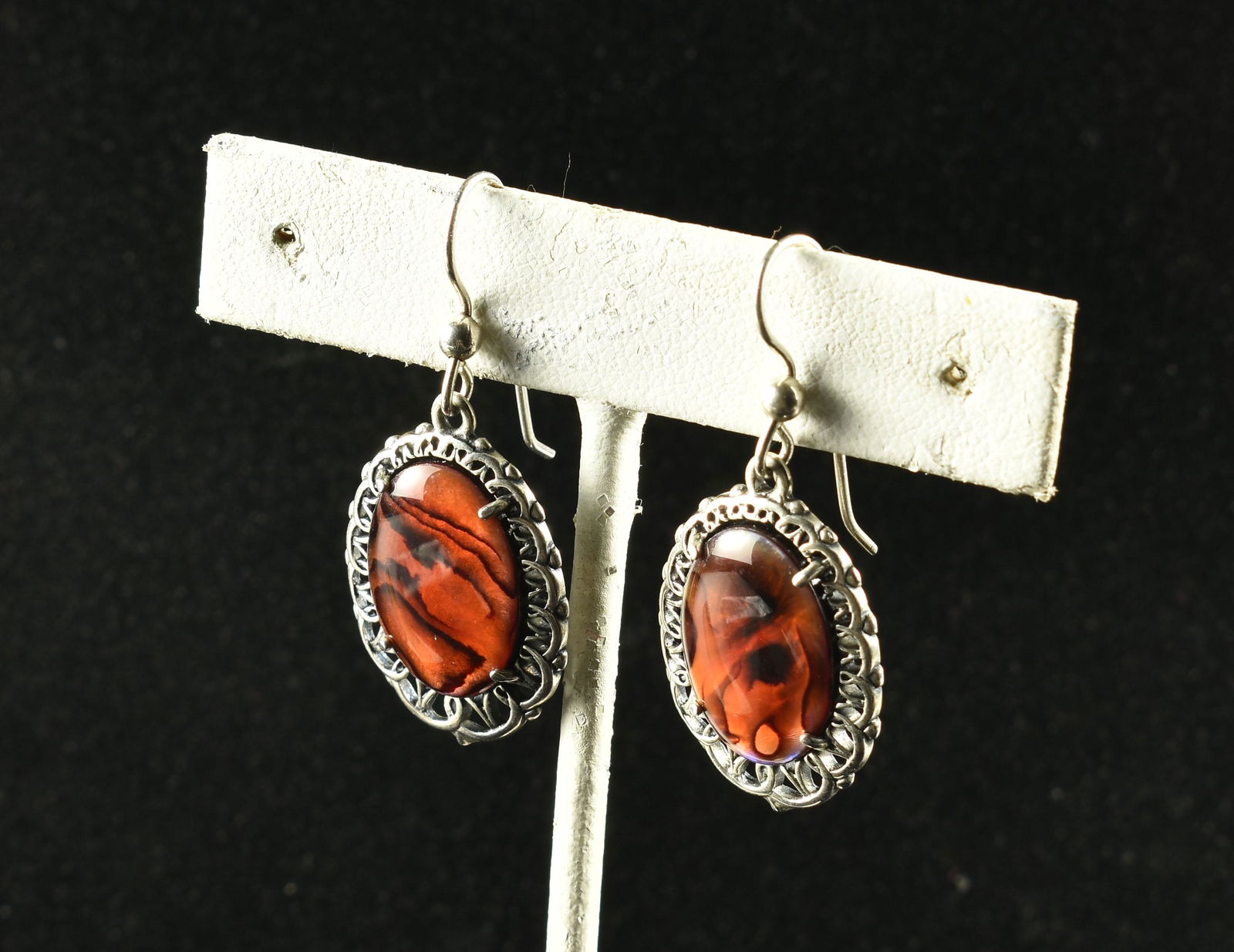 Abalone and Silver Earrings: Marked 'KBN' 925. Nice! 6.1grams