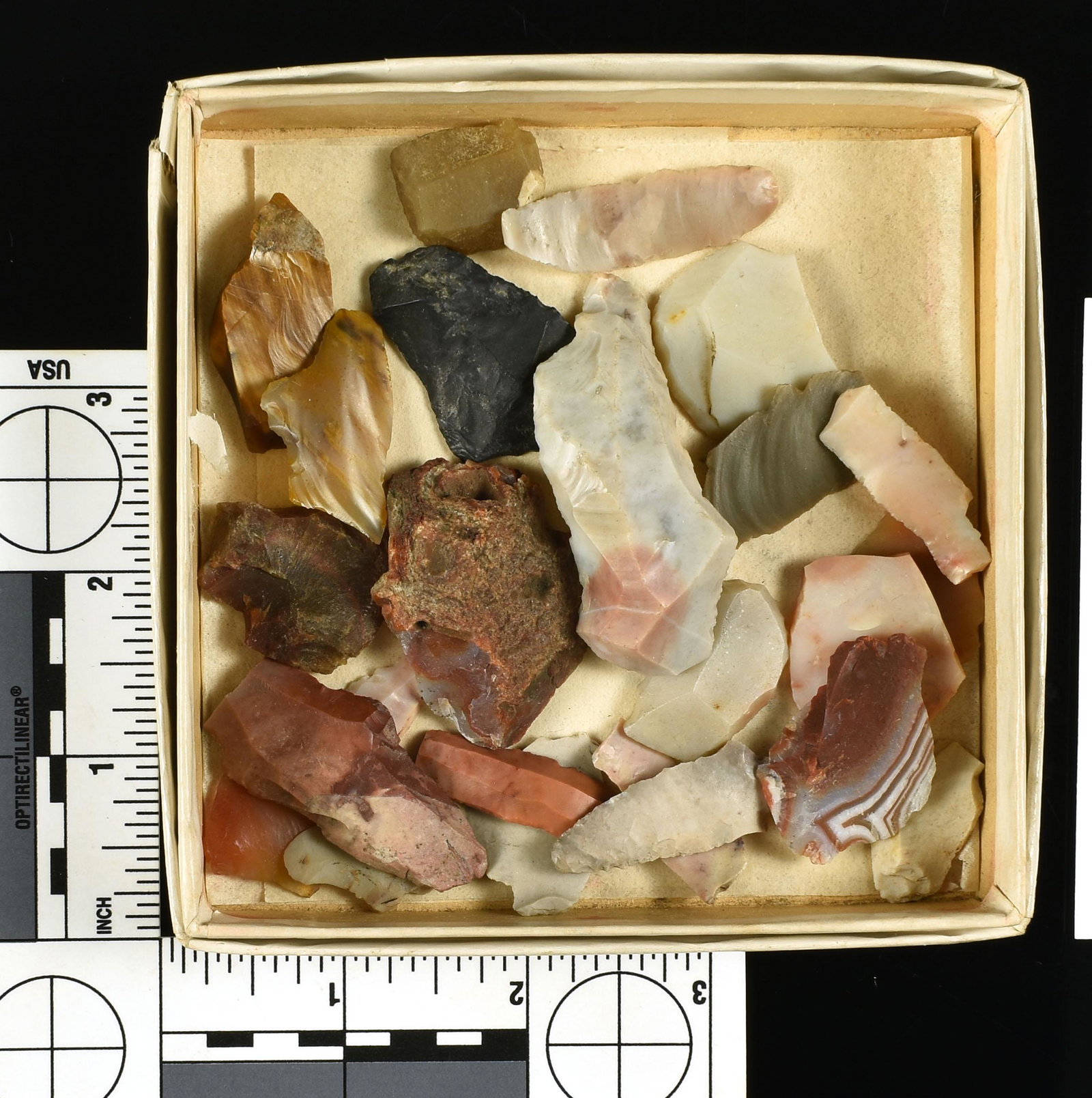 Lot of Hopewell Bladelets: Many in jewel grade Flint Ridge flint. Ex Frank Adell Collection and collected prior to 1950. Darke Co., Ohio.