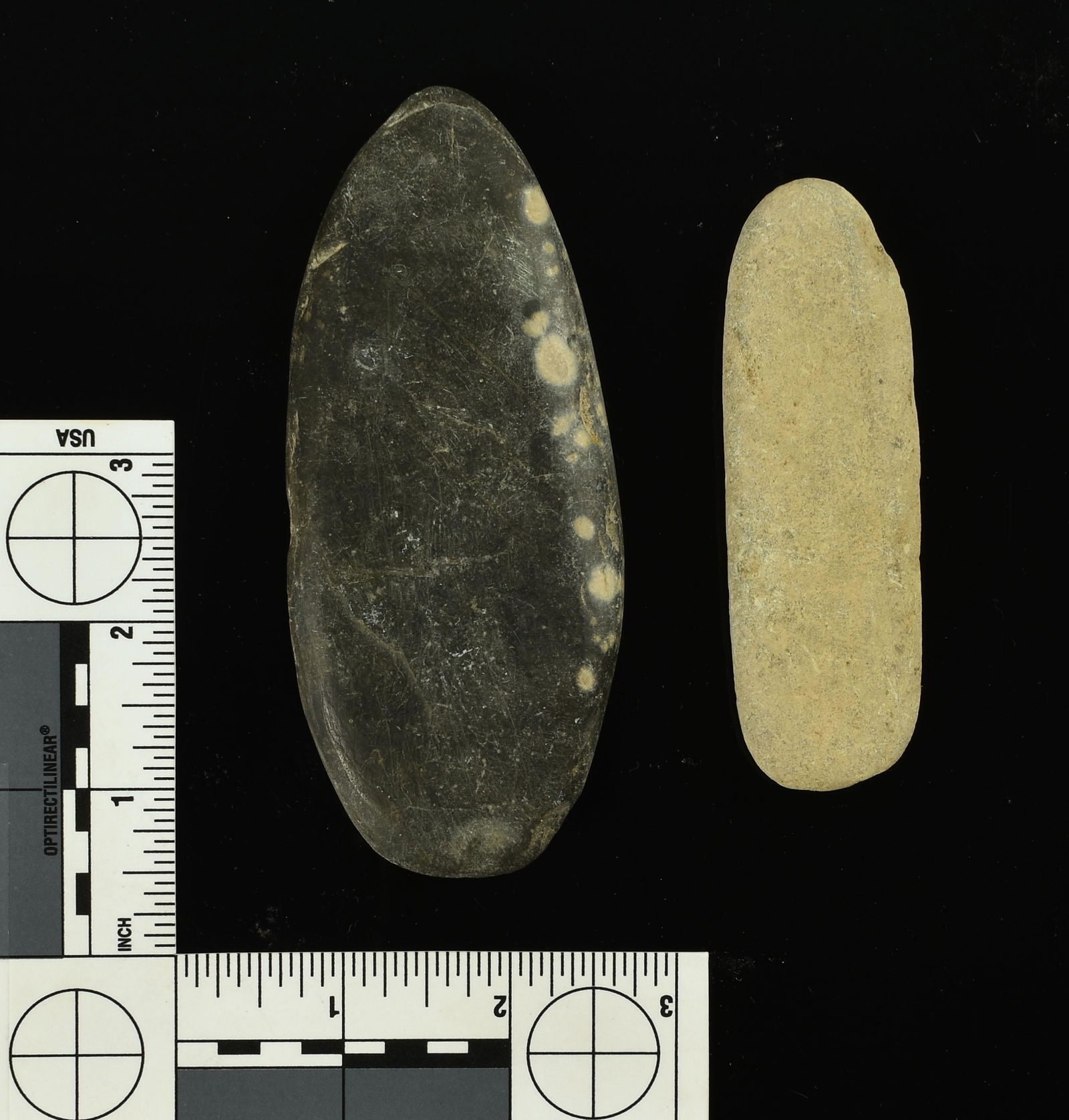 4-3/4" Gorget Preform: Slate example. Ex Cowan Hood Collection.