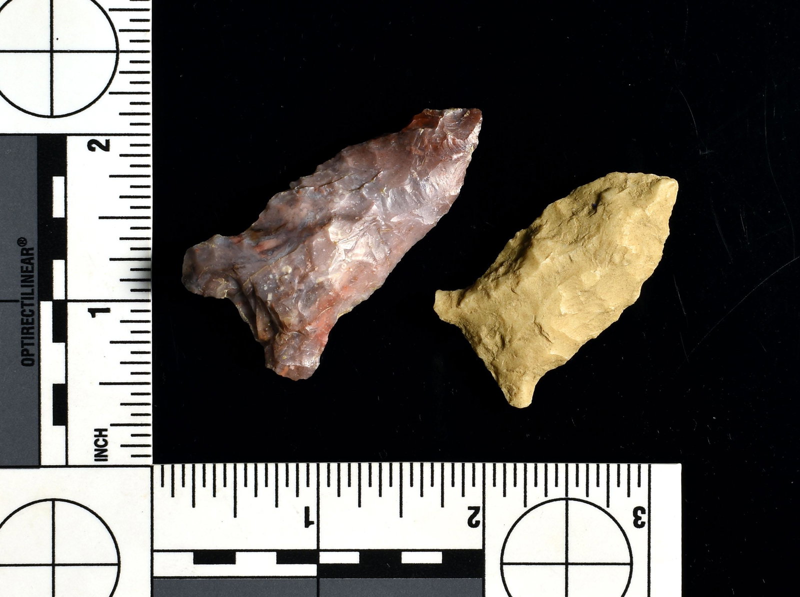 Pair of Auriculate KY Arrowheads: Largest measures 2" long. Both from Bath Co., Kentucky. Both look very Paleo. Quad, Beaver Lake??