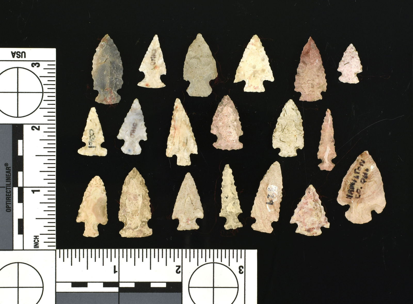 Large lot of Ohio Birdpoints: Amazing lot of many small birdpoints marked Ohio. 19 points in total.