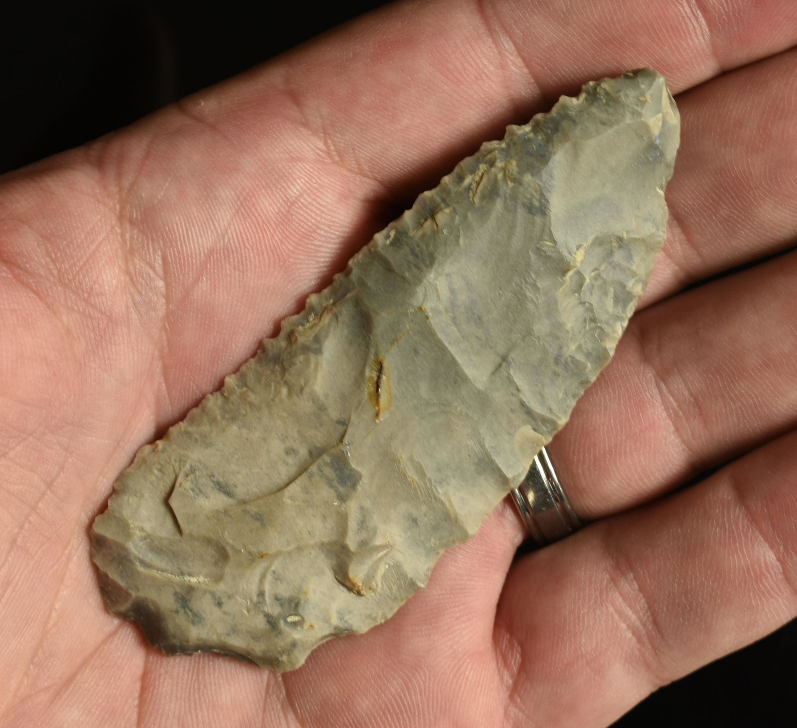 3-1/2" Archaic Blade: Hornstone blade From the Sam Swarey Estate Collection.