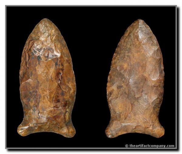 2 11/16" Suwannee: Found by Frances E. Colvins in Suwannee Co., Florida. River Stained Coastal Plains Chert. Perino (1998-Greenbrier), Jackson (2001), Stermer (2009)