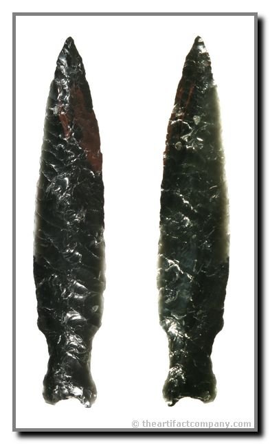 4" Early Eared: Obsidian. Found by Jeff Kirkpatrick in Deschutes Co., Oregon. Broken & glued 1/8" of tip. Jackson (2001)