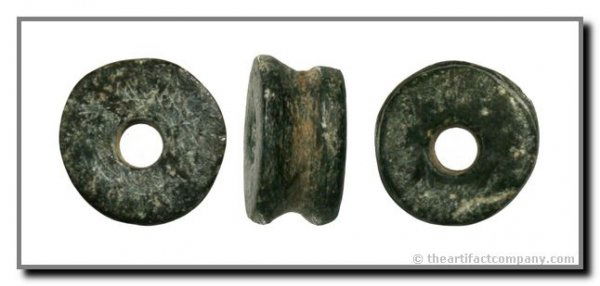 3/4" Ear Spool: Found in Mercer Co., Ohio. Steatite. Ex - Ream. Jackson (2003).