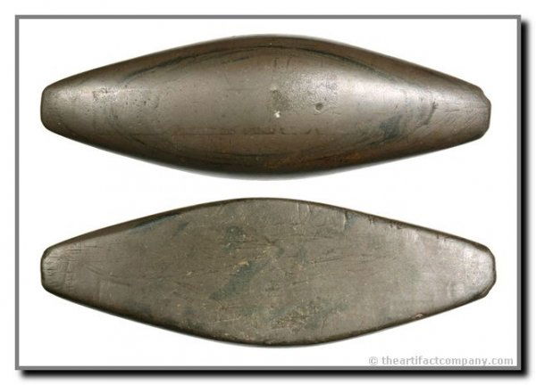 5 1/16" Expanded Center Gorget: Undrilled. Found in Ohio. Beautiful Red Banded Slate. Davis (2002).