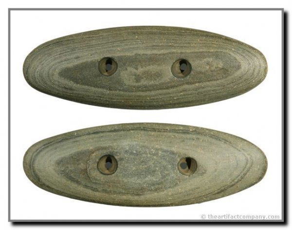 3 7/8" Ovate Gorget: Williams Co., Ohio. Green Banded Slate. Jackson (2007)