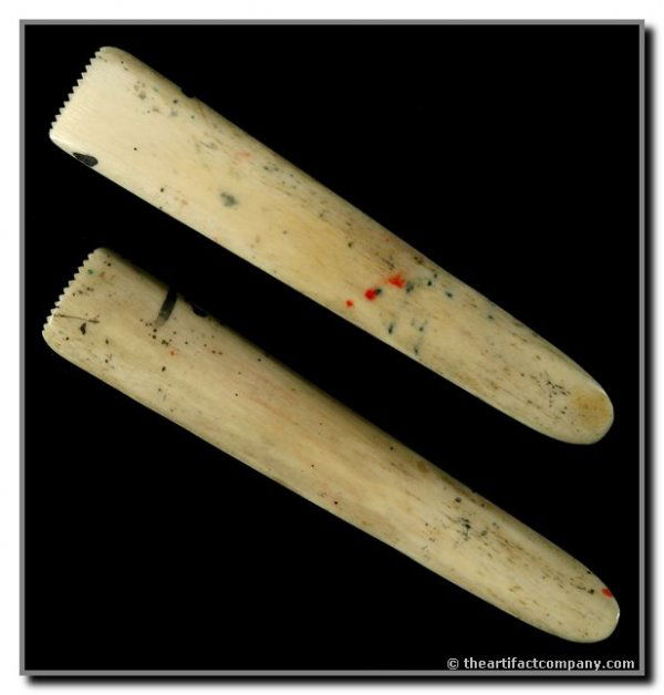 016: 5 3/8" Ivory Comb: Very nice Ivory Comb used for net or cord making. Alaska Circa 1890-1910. International shipping is not available for this item. This item will only be shipped within the United States