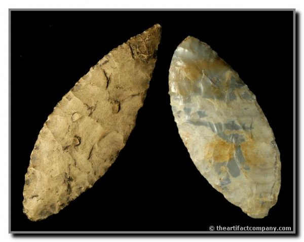 017: Pair of Adena Blades: Nice examples made from Fort Payne and Holland Chert. KY/IN Ex - Sears Collection