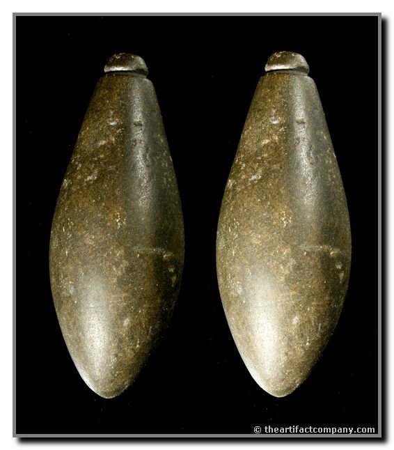 022: 3" Plummet: Gorgeous example of a plummet in fine grained diorite. Nelson Co., Kentucky. Ex - Sears Collection.
