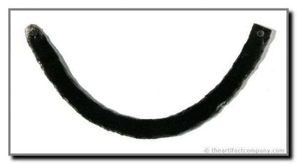 4 11/16" Aztec Gorget: Xico, Mexico. Ex - Giron, Cason Collections. Obsidian. Grandfathered.